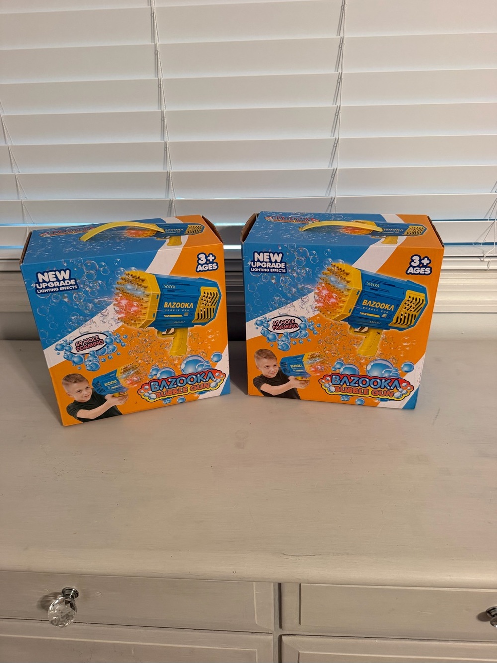 Set Of 2 - 69 Holes Bubble Gun Automatic Bazooka Kids Summer Toy Bubbles Machine